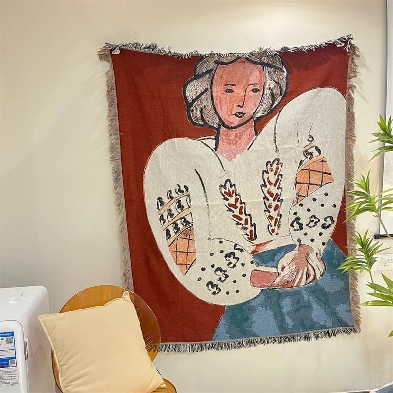 Matisse stiliaus gobelenas sienai iš medvilnės mišinio