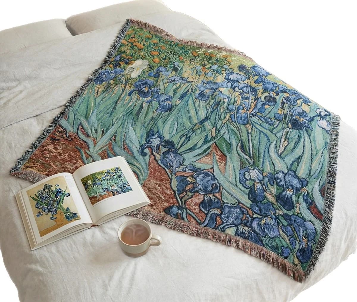 Van Gogh stiliaus gobeleno užklotas iš medvilnės mišinio, sofos uždangalas