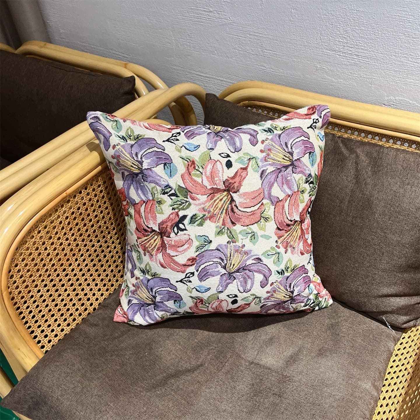 Žakardinis pagalvės užvalkalas, amerikietiško kaimiško stiliaus sofa