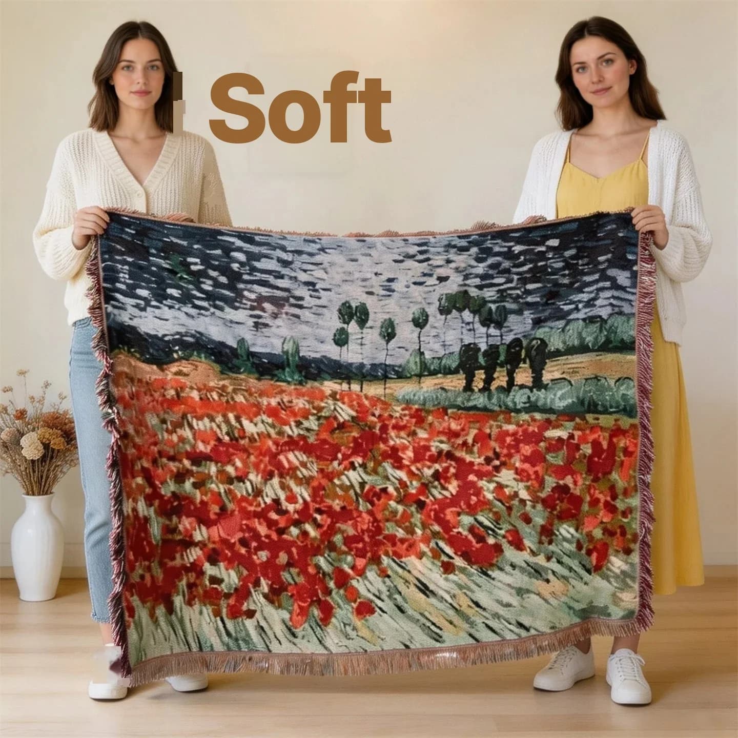 Van Gogh stiliaus gobeleno užklotas sofai ir sienų dekorui