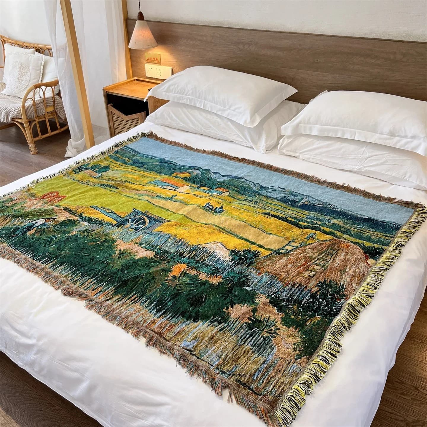 Van Gogh stiliaus austinis metamas užklotas sofai, lovai, sienos dekorui 130x160 cm