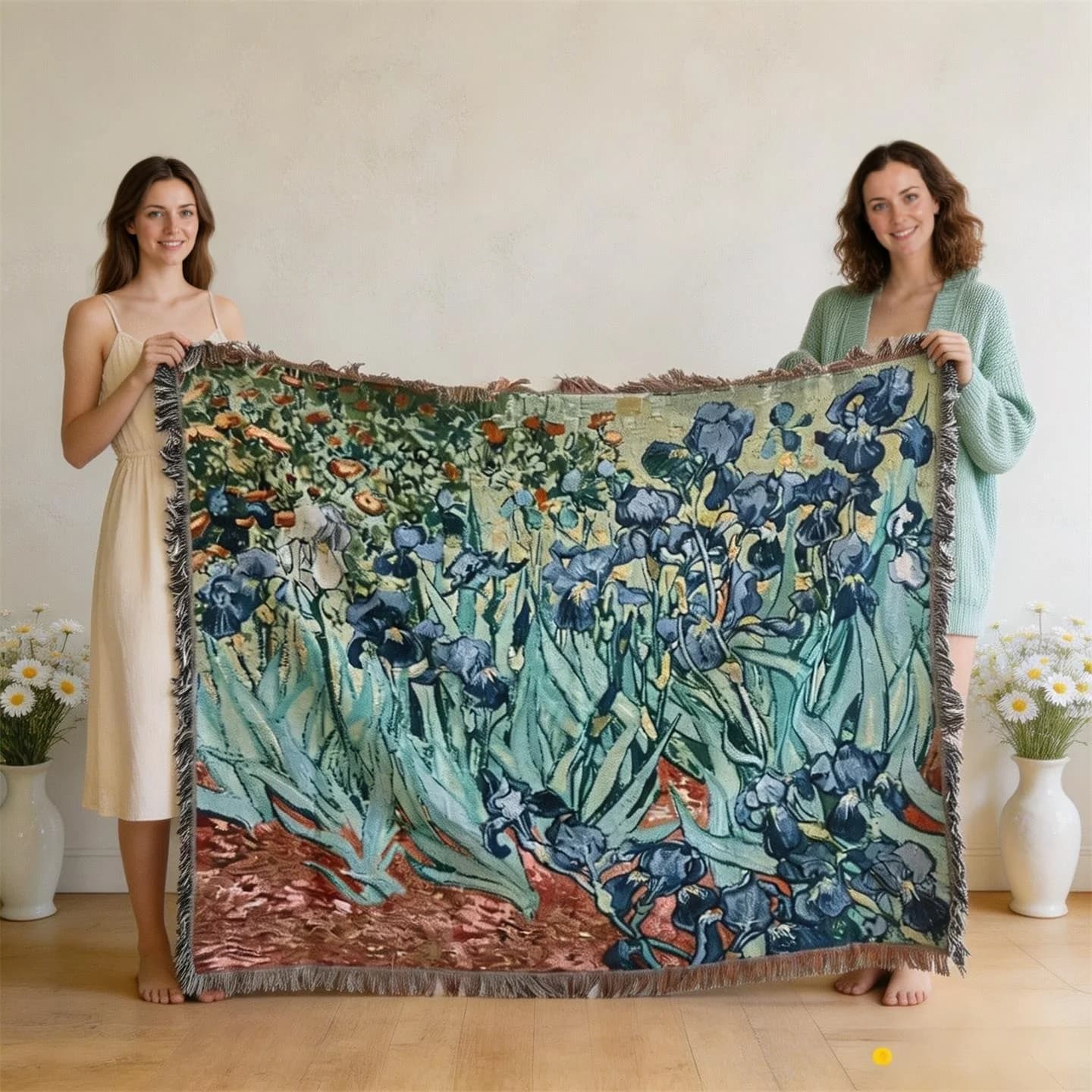 Van Gogh stiliaus gobeleno užklotas iš medvilnės mišinio, sofos uždangalas