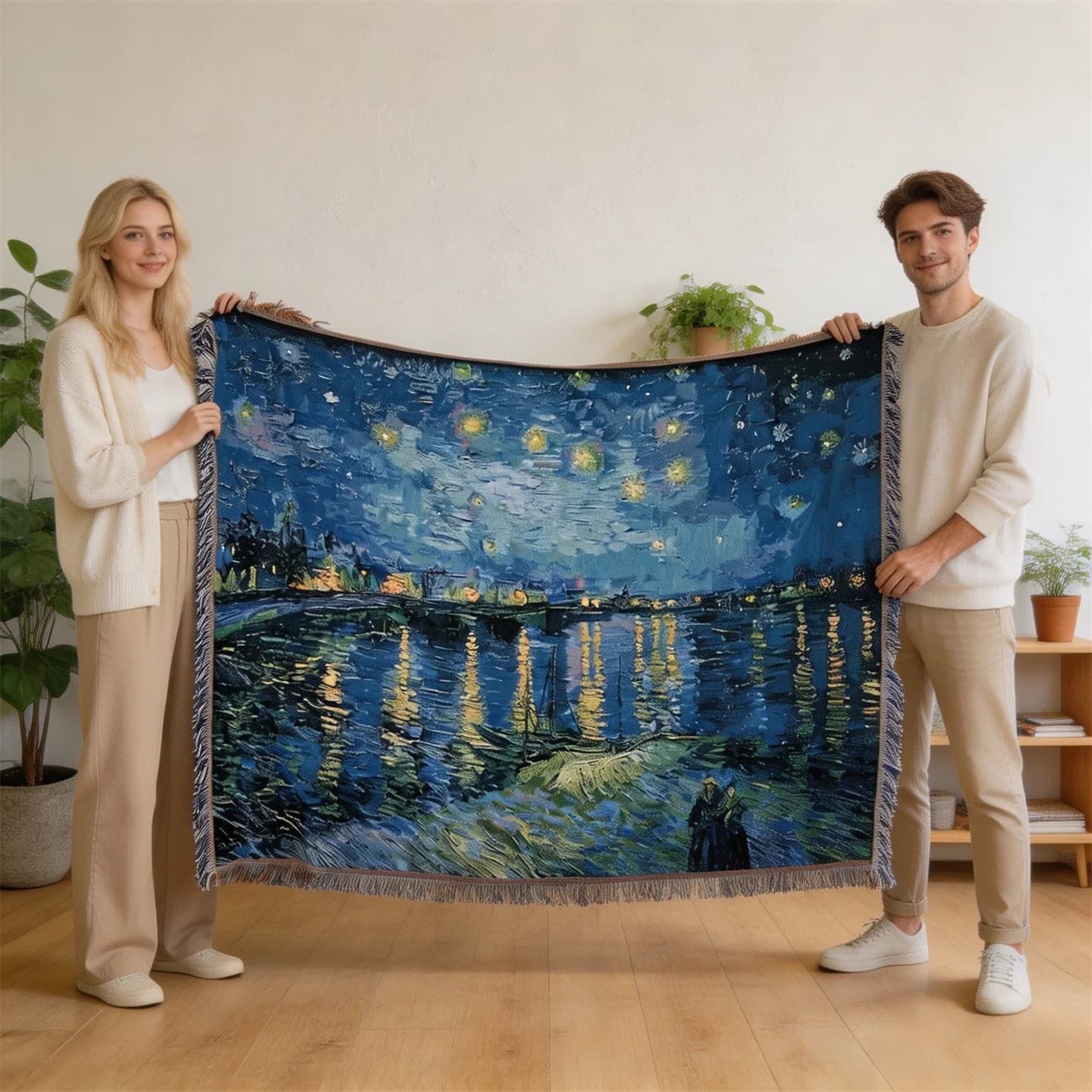 Van Gogh stiliaus austinis gobelenas-sofos užklotas sienų dekorui